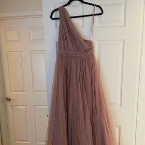 Tulle one shoulder maxi dress